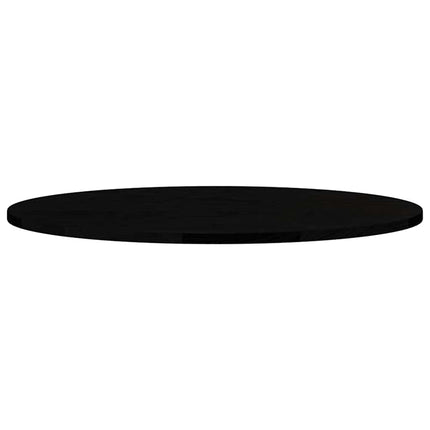 bordplade 80x40x2 cm massivt egetræ oval mørkebrun