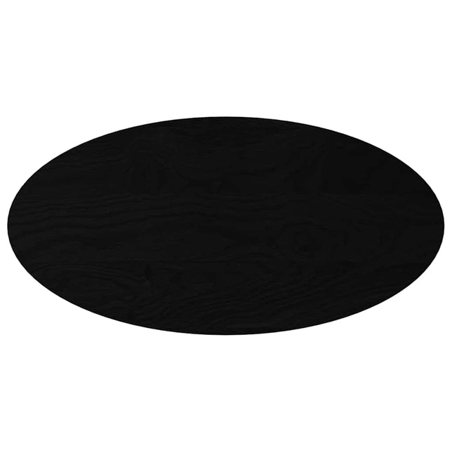 bordplade 100x50x2 cm massivt egetræ oval mørkebrun