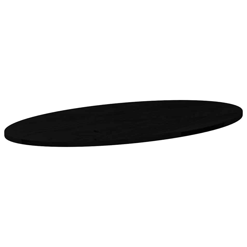 bordplade 100x50x2 cm massivt egetræ oval mørkebrun