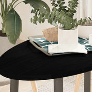 bordplade 100x50x2 cm massivt egetræ oval mørkebrun