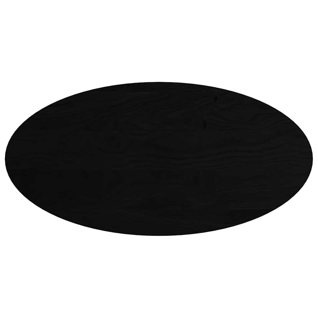 bordplade 120x60x2 cm massivt egetræ oval mørkebrun
