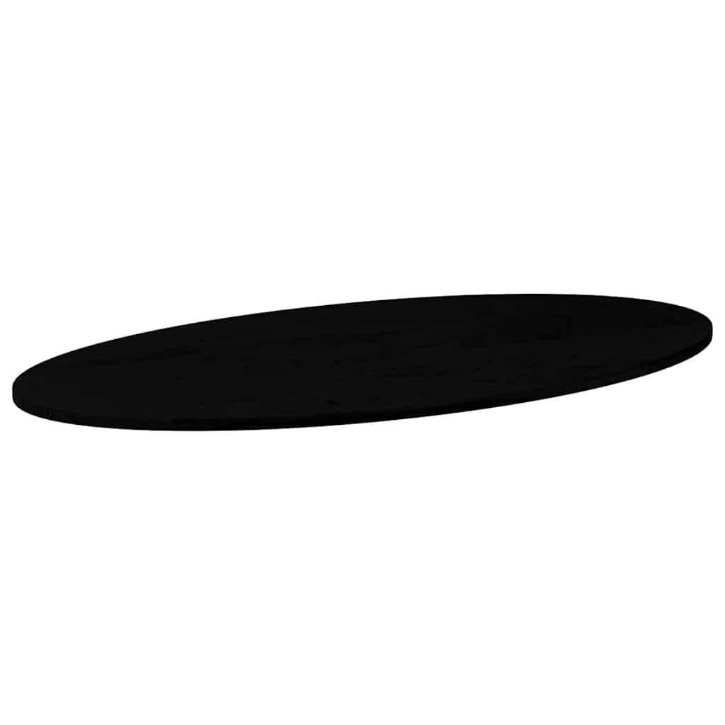 bordplade 120x60x2 cm massivt egetræ oval mørkebrun