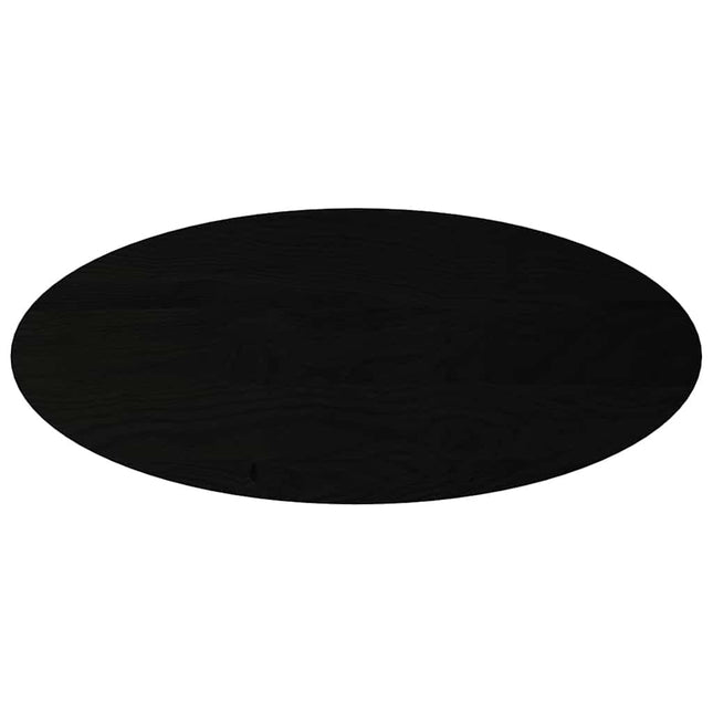 bordplade 140x60x2 cm massivt egetræ oval mørkebrun