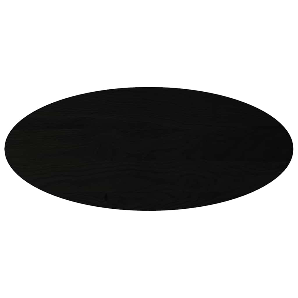 bordplade 140x60x2 cm massivt egetræ oval mørkebrun
