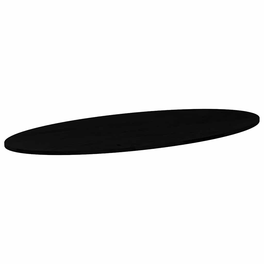 bordplade 140x60x2 cm massivt egetræ oval mørkebrun
