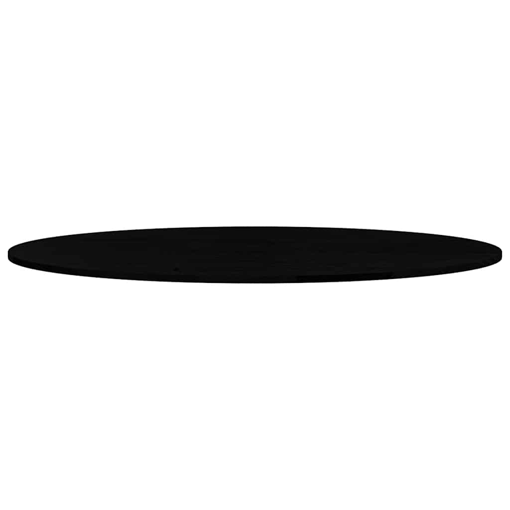 bordplade 140x60x2 cm massivt egetræ oval mørkebrun