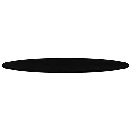 bordplade 140x60x2 cm massivt egetræ oval mørkebrun