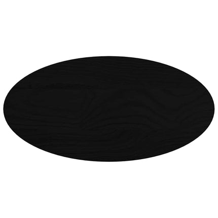 bordplade 80x40x4 cm massivt egetræ oval mørkebrun