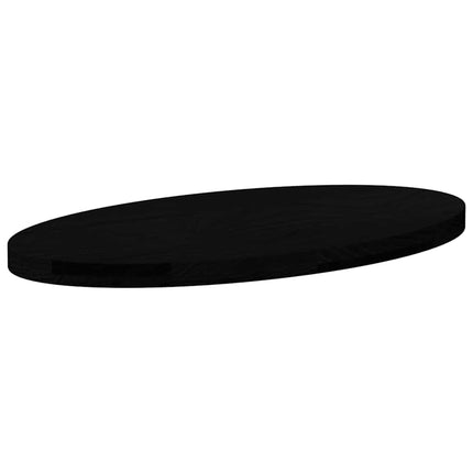 bordplade 80x40x4 cm massivt egetræ oval mørkebrun
