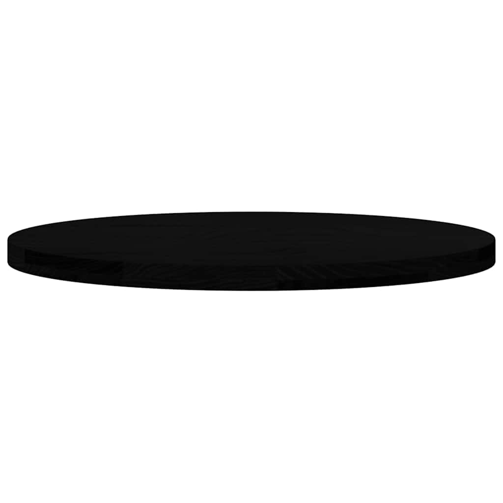 bordplade 80x40x4 cm massivt egetræ oval mørkebrun