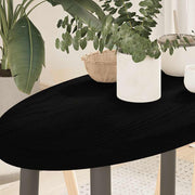 bordplade 80x40x4 cm massivt egetræ oval mørkebrun