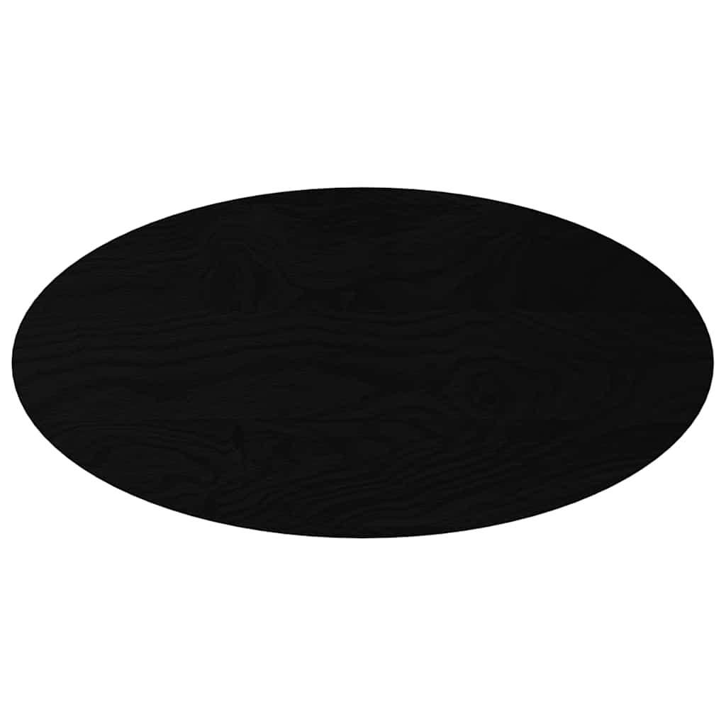 bordplade 100x50x4 cm massivt egetræ oval mørkebrun