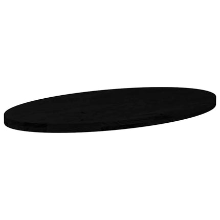 bordplade 100x50x4 cm massivt egetræ oval mørkebrun