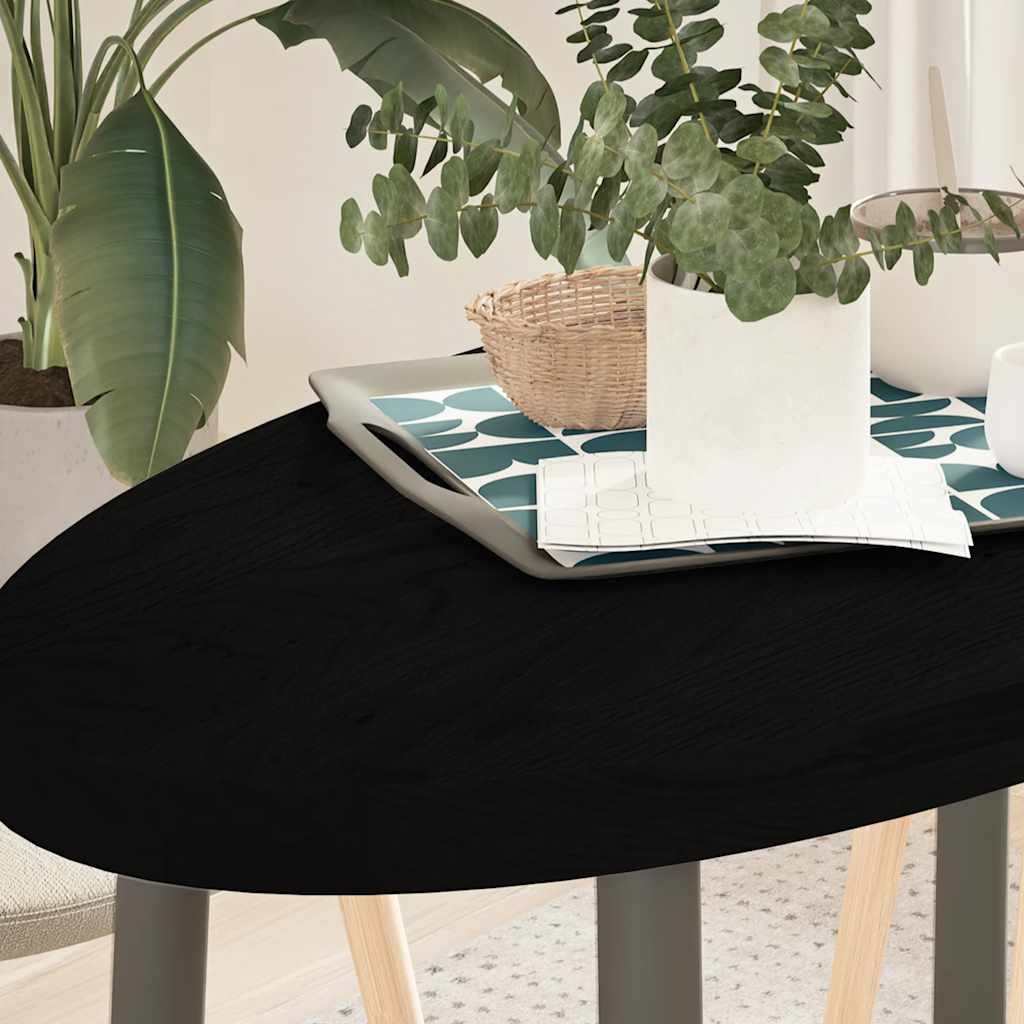 bordplade 100x50x4 cm massivt egetræ oval mørkebrun billede