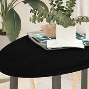 bordplade 100x50x4 cm massivt egetræ oval mørkebrun