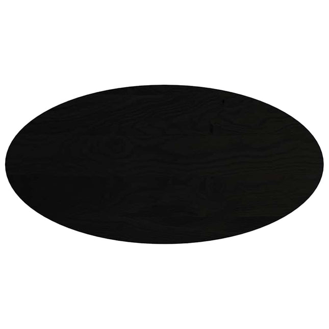 bordplade 120x60x4 cm massivt egetræ oval mørkebrun