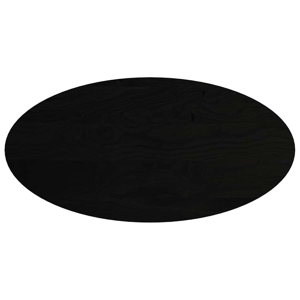 bordplade 120x60x4 cm massivt egetræ oval mørkebrun