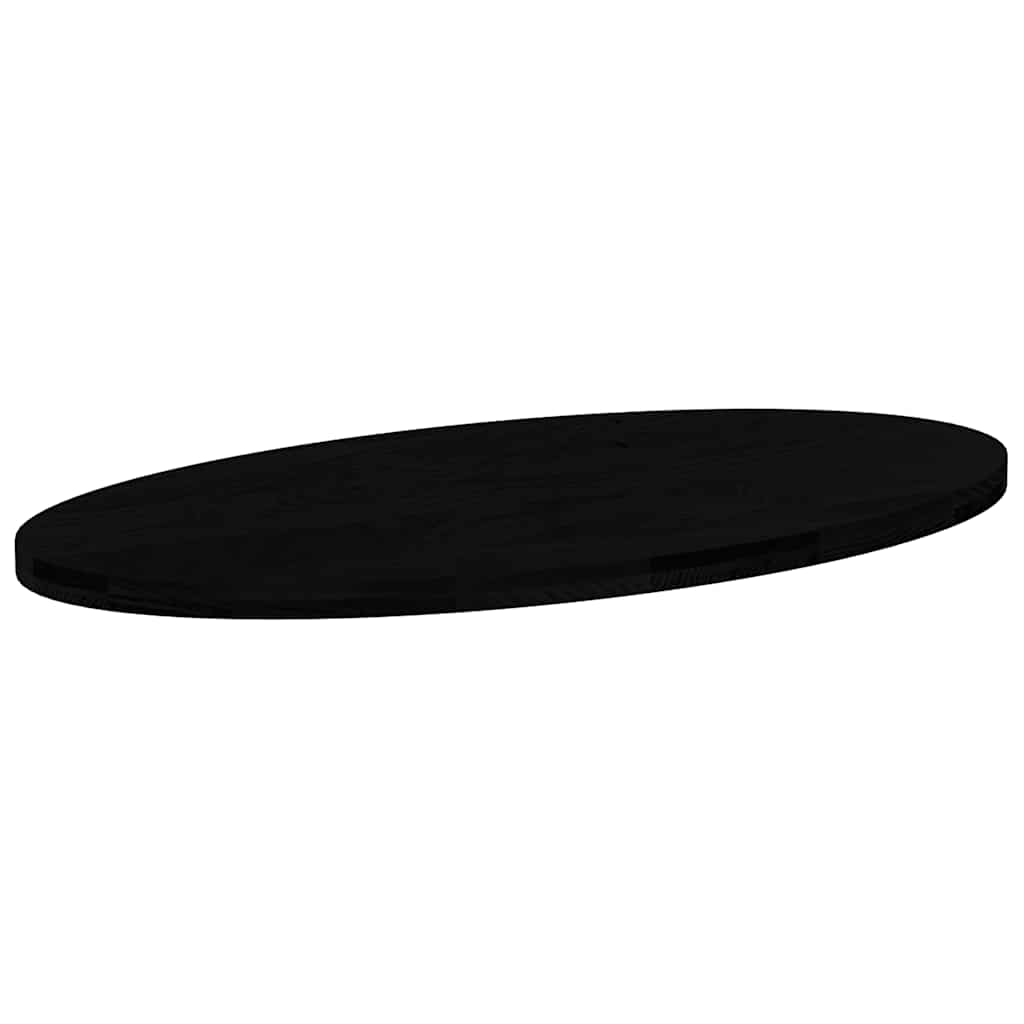 bordplade 120x60x4 cm massivt egetræ oval mørkebrun