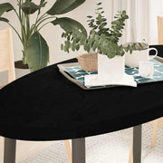 bordplade 120x60x4 cm massivt egetræ oval mørkebrun