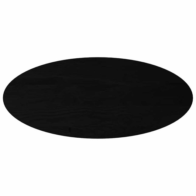 bordplade 140x60x4 cm massivt egetræ oval mørkebrun