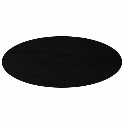 bordplade 140x60x4 cm massivt egetræ oval mørkebrun