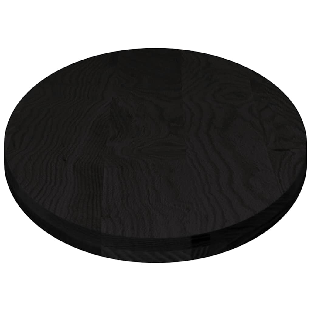 bordplade 140x60x4 cm massivt egetræ oval mørkebrun