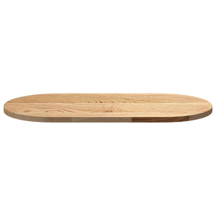 bordplade 80x40x2 cm massivt egetræ oval