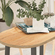 bordplade 80x40x2 cm massivt egetræ oval