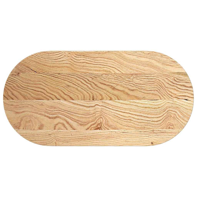bordplade 100x50x2 cm massivt egetræ oval