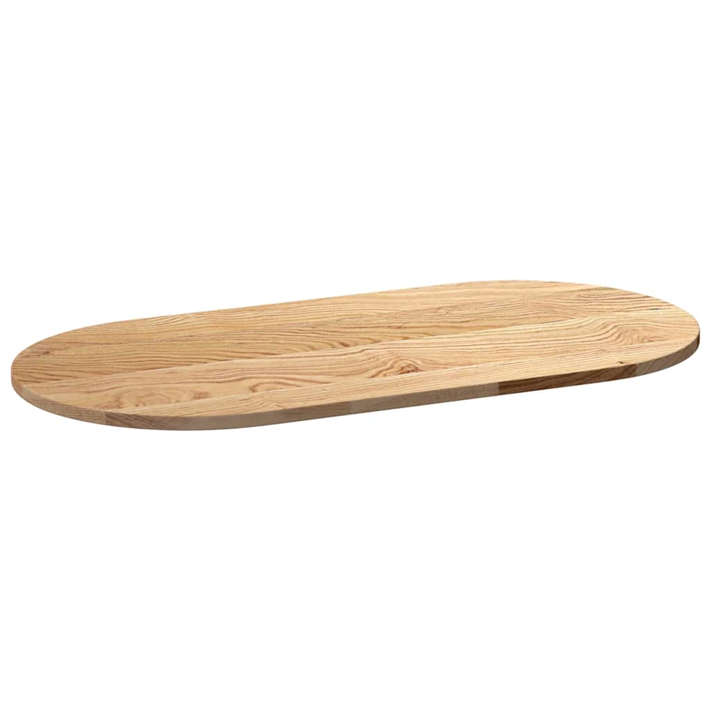 bordplade 100x50x2 cm massivt egetræ oval