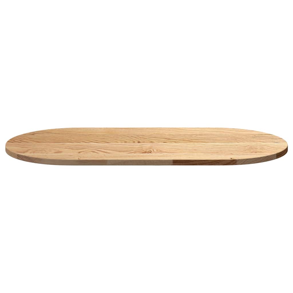 bordplade 100x50x2 cm massivt egetræ oval