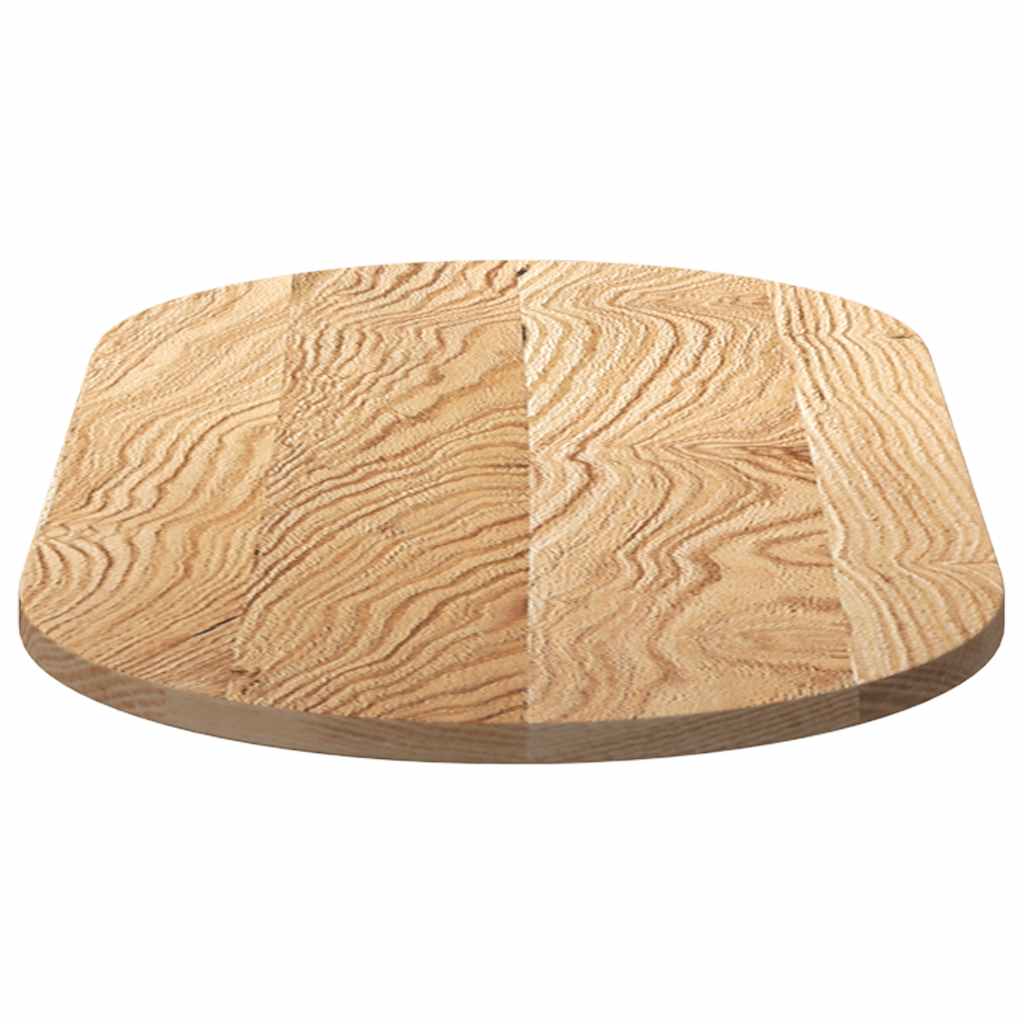 bordplade 100x50x2 cm massivt egetræ oval
