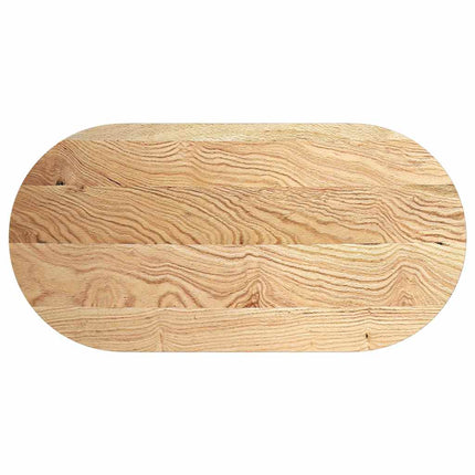 bordplade 120x60x2 cm massivt egetræ oval