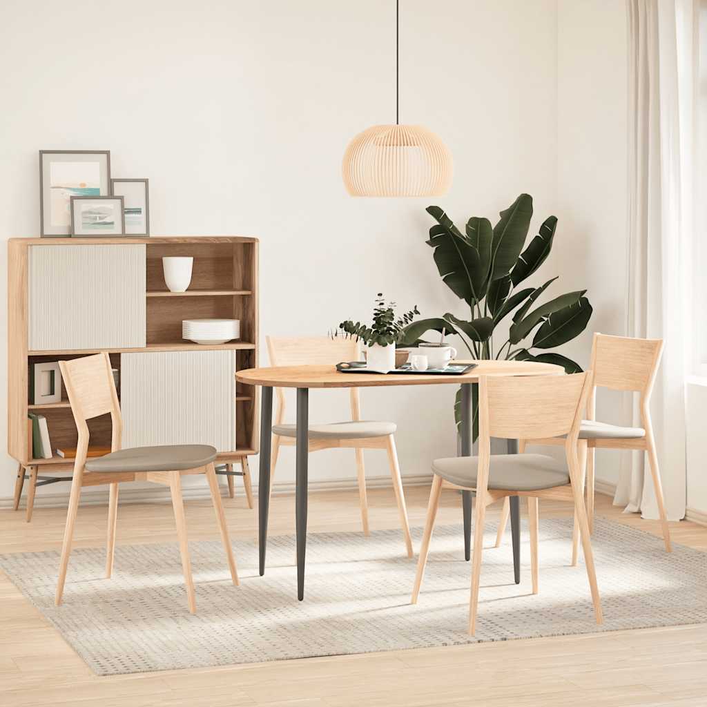 bordplade 120x60x2 cm massivt egetræ oval