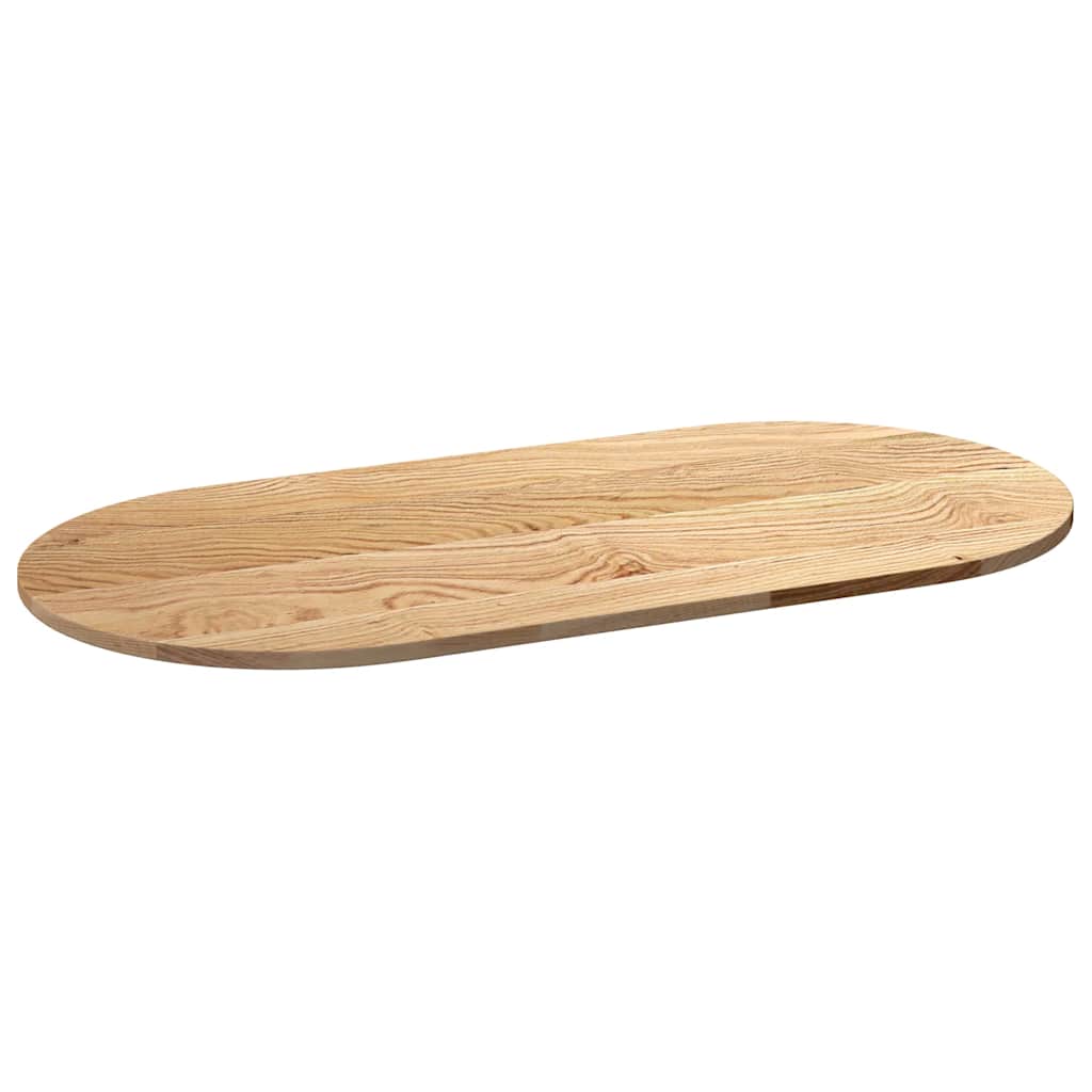 bordplade 120x60x2 cm massivt egetræ oval