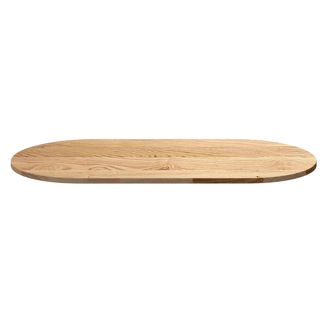 bordplade 120x60x2 cm massivt egetræ oval