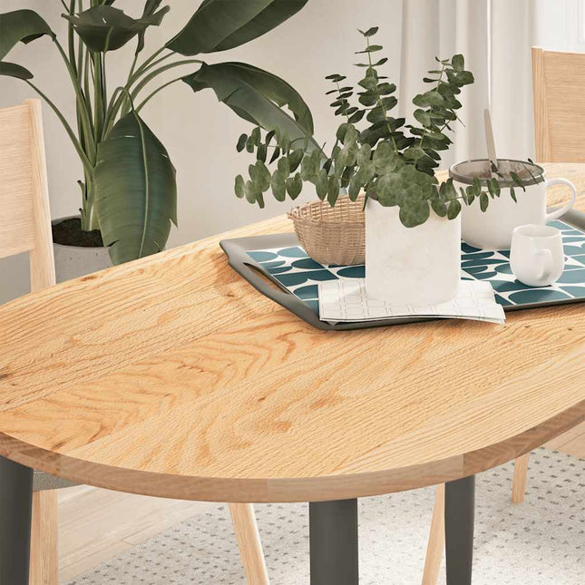 bordplade 120x60x2 cm massivt egetræ oval