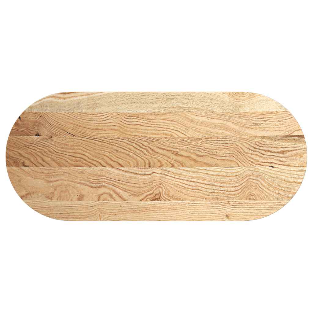 bordplade 140x60x2 cm massivt egetræ oval