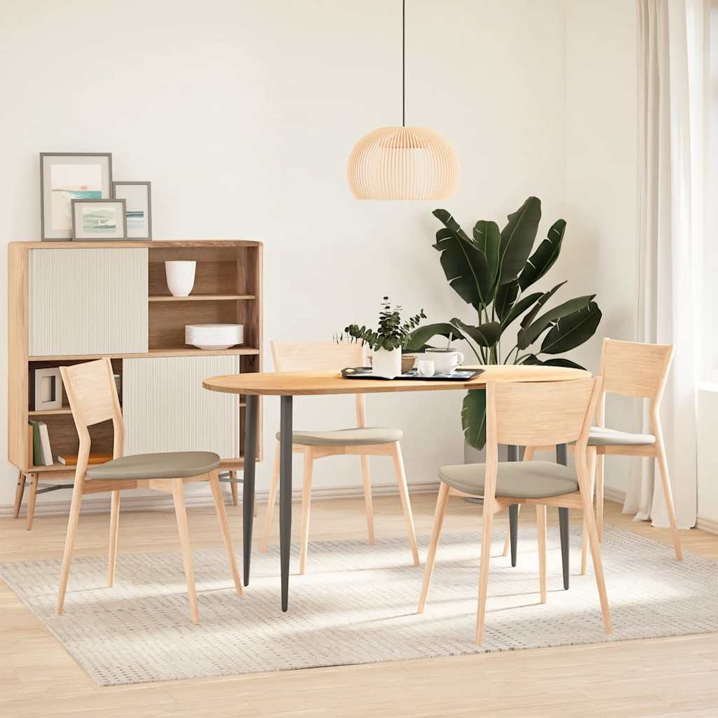 bordplade 140x60x2 cm massivt egetræ oval
