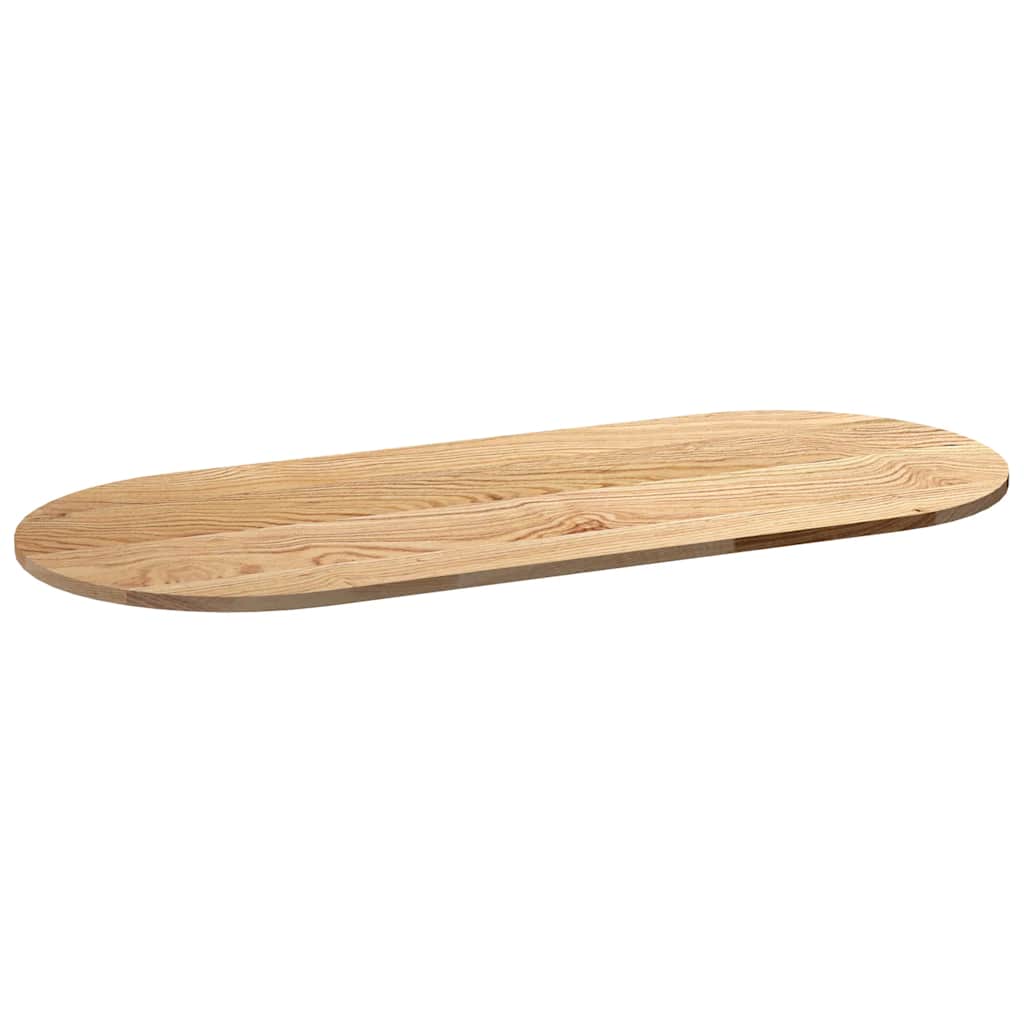 bordplade 140x60x2 cm massivt egetræ oval