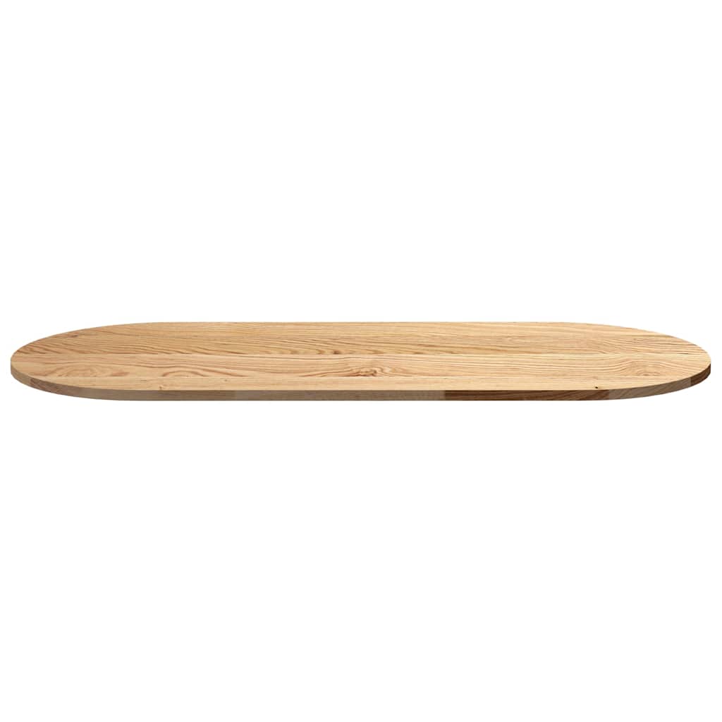 bordplade 140x60x2 cm massivt egetræ oval