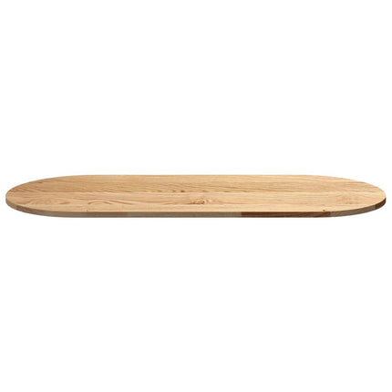 bordplade 140x60x2 cm massivt egetræ oval
