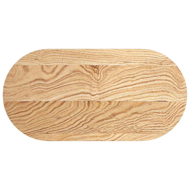 bordplade 80x40x4 cm massivt egetræ oval