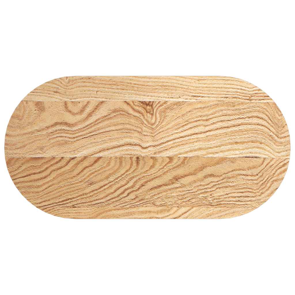 bordplade 80x40x4 cm massivt egetræ oval