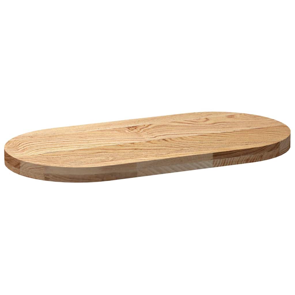 bordplade 80x40x4 cm massivt egetræ oval