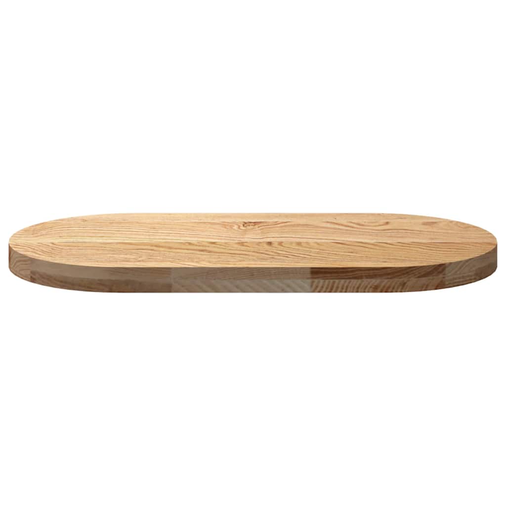 bordplade 80x40x4 cm massivt egetræ oval