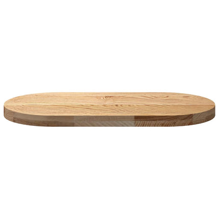 bordplade 80x40x4 cm massivt egetræ oval