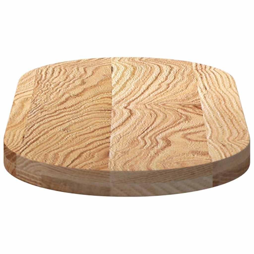 bordplade 80x40x4 cm massivt egetræ oval