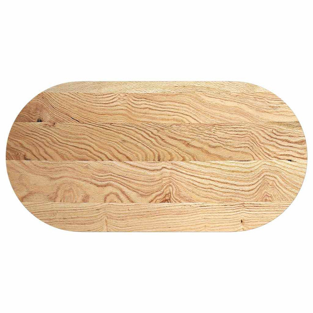 bordplade 120x60x4 cm massivt egetræ oval