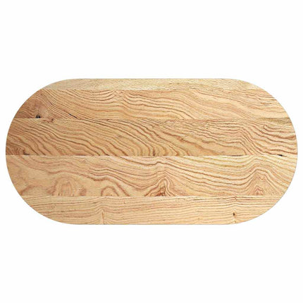 bordplade 120x60x4 cm massivt egetræ oval